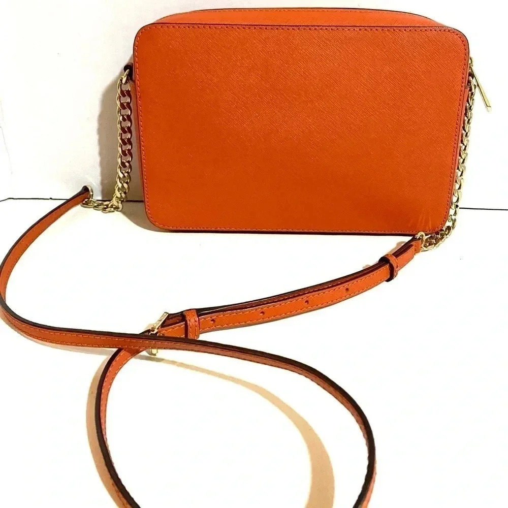 Michael kors orange saffiano leather crossbody handbag - Picture 2 of 15